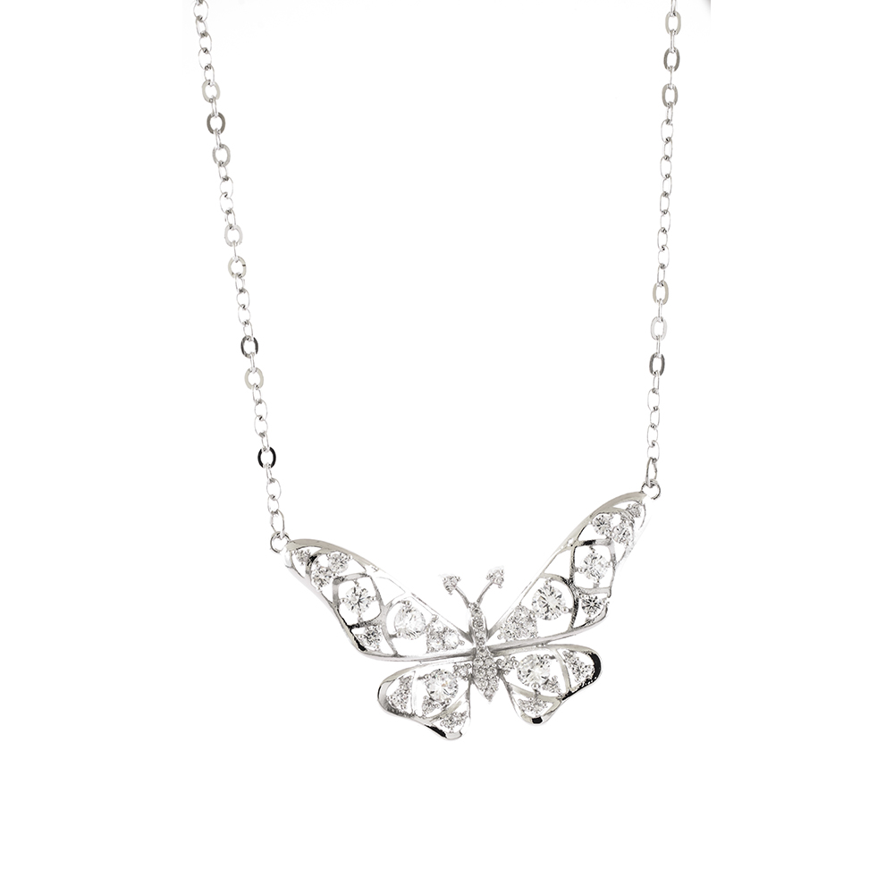 Collar de Mariposa Plateado